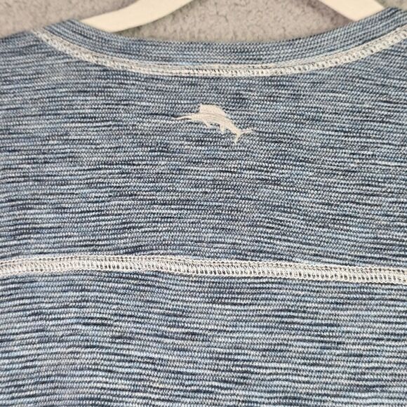 Tommy Bahama Fortuna Flip Abaco Mens Blue Large Reversible Pullover Logo Cotton - Picture 16 of 16